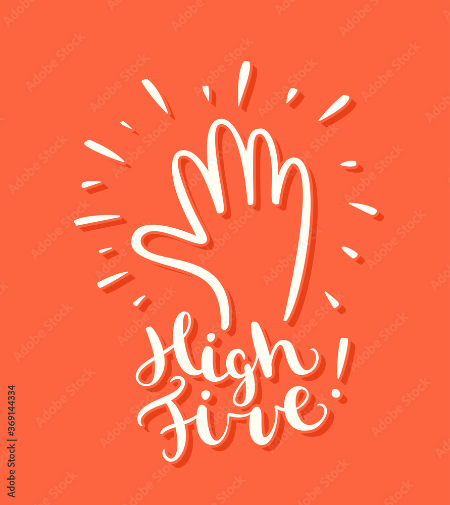 Obraz premium High five. Greeting card.