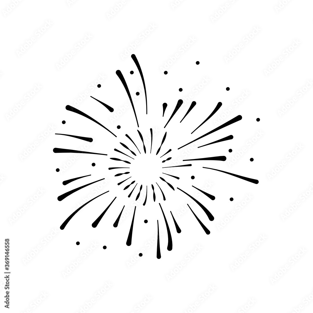 Obraz premium firework burst icon, silhouette style
