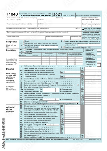 Illustration of tax form. Business and finance concept