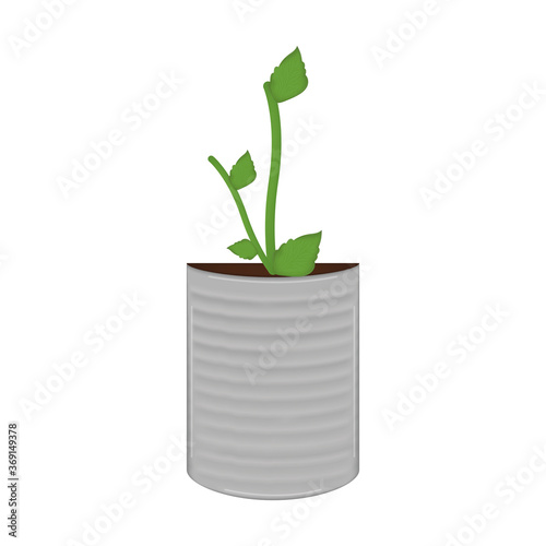 Vegetable or spice plant in a pot. Urban farming gardening - Vector