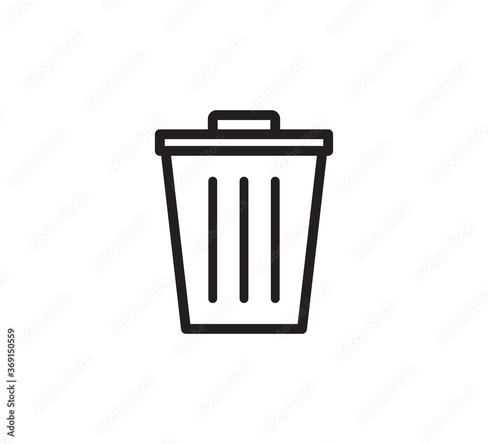 Trash icon vector logo design template Trash icon vector logo design template