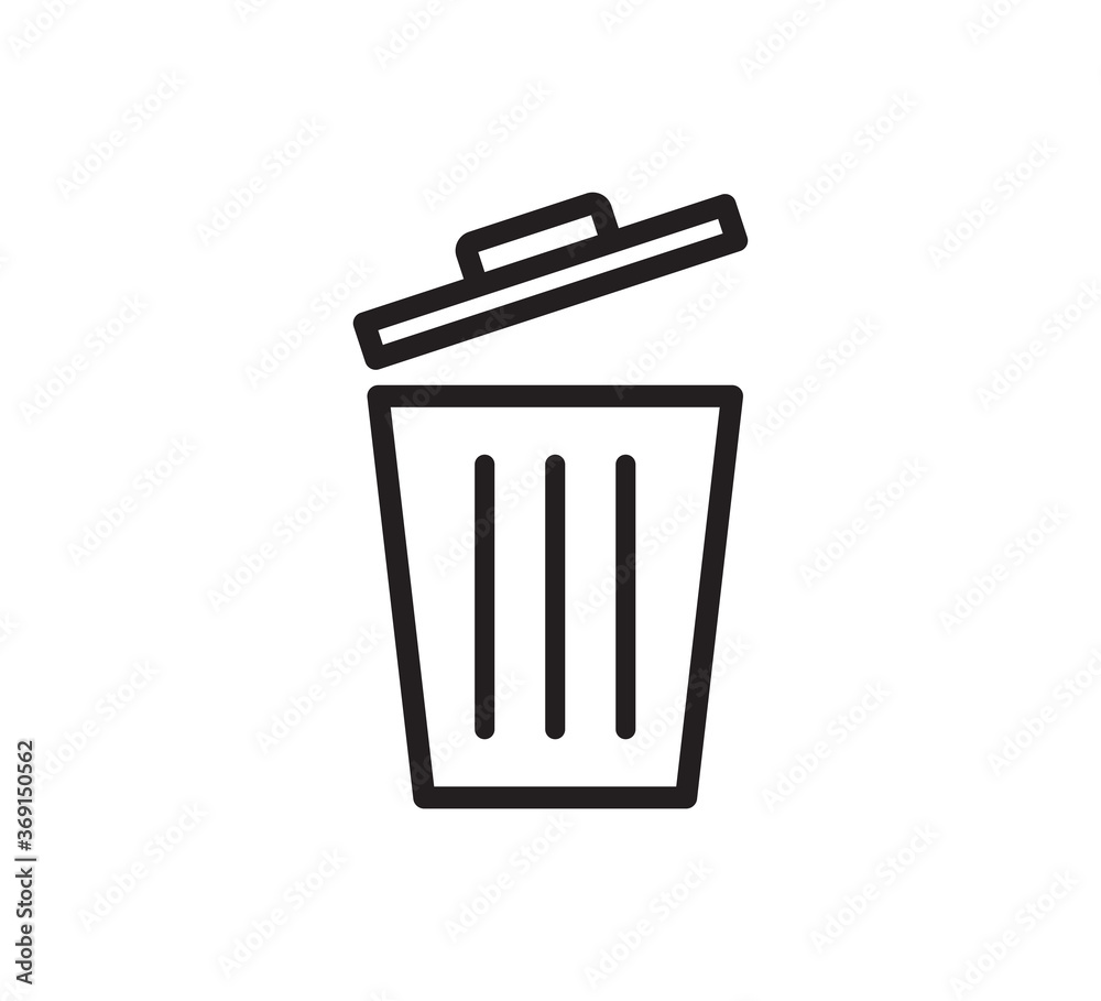 Trash icon vector logo design template