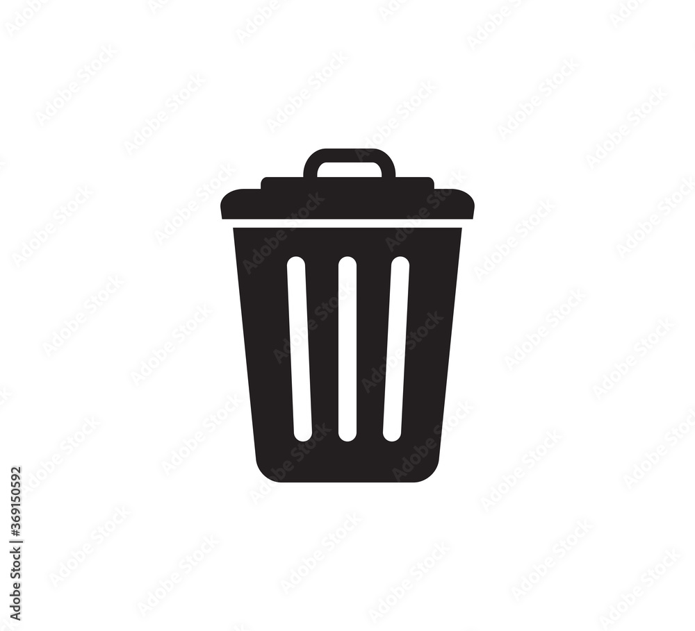 Trash icon vector logo design template Trash icon vector logo design template