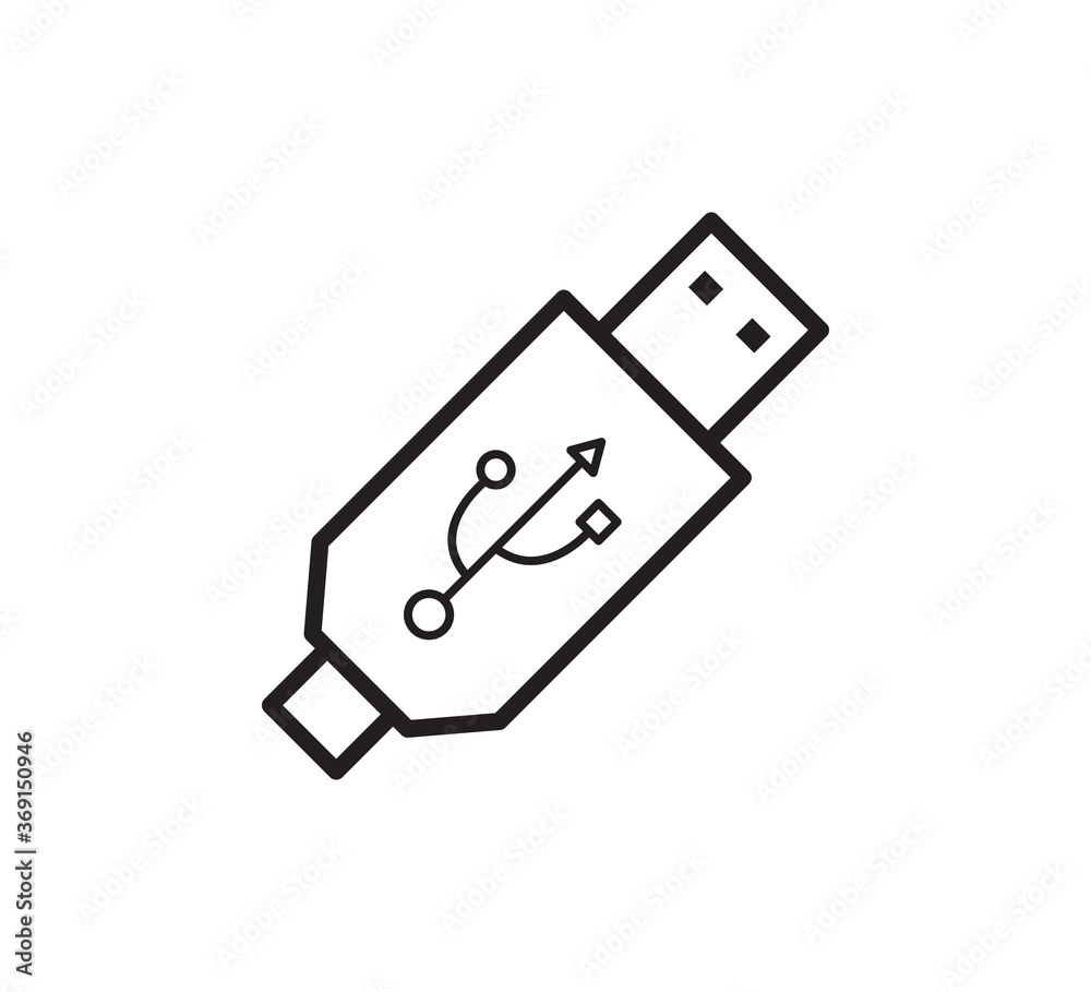 USB icon vector logo design template USB icon vector logo design template