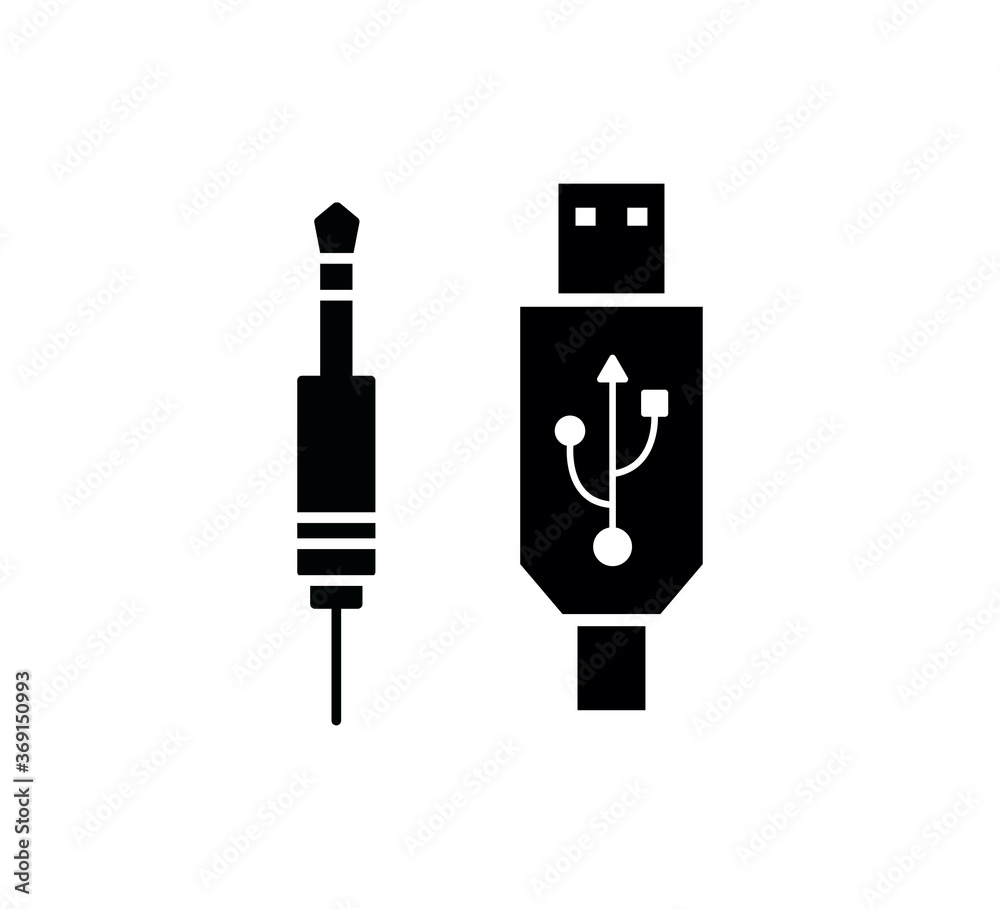Plug stereo icon vector logo design template Plug stereo icon vector logo design template