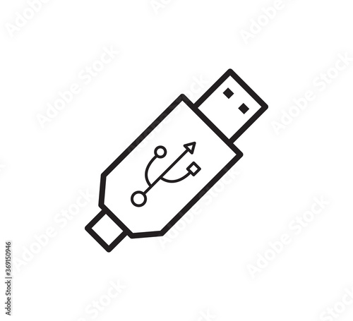 USB icon vector logo design template