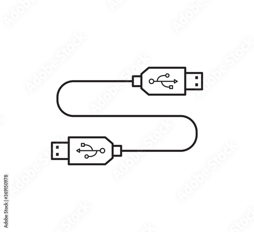 USB icon vector logo design template