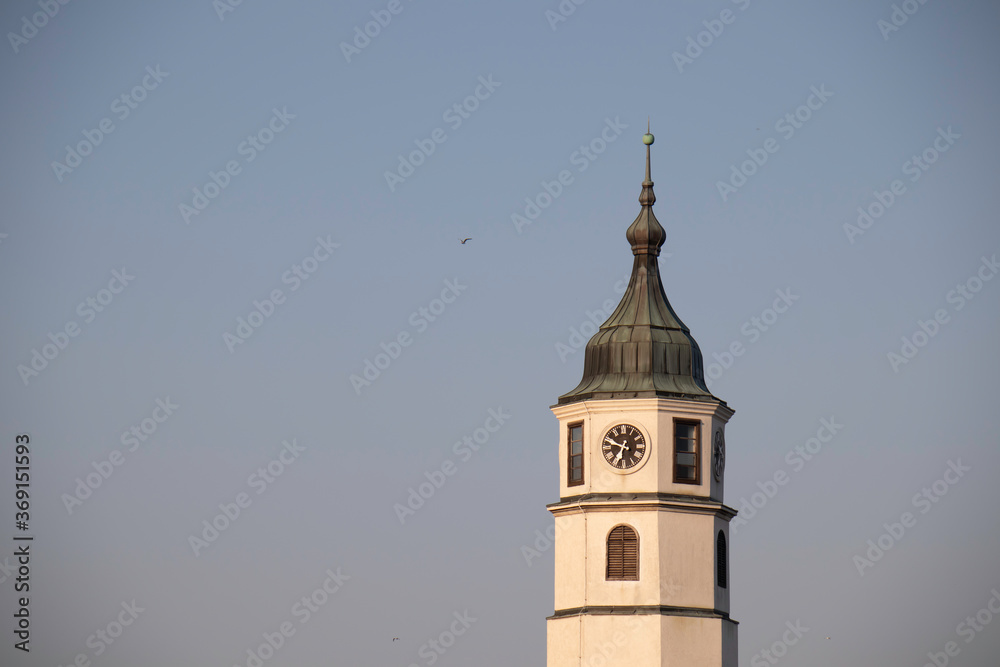 Turkish Clock Tower Sahat Kula in Belgrade. 