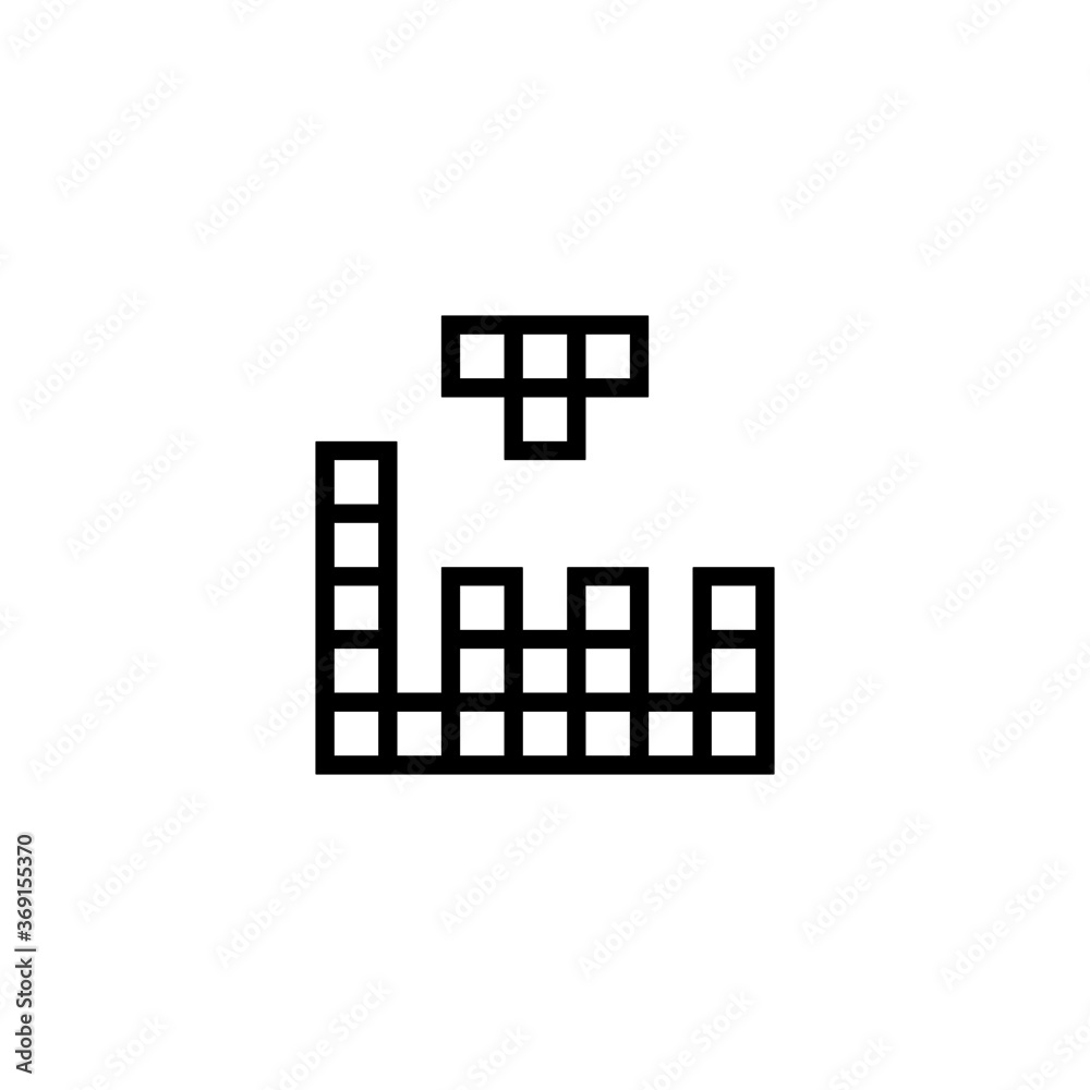 Puzzle game icon in black line style icon, style isolated on white background Puzzle game icon in black line style icon, style isolated on white background