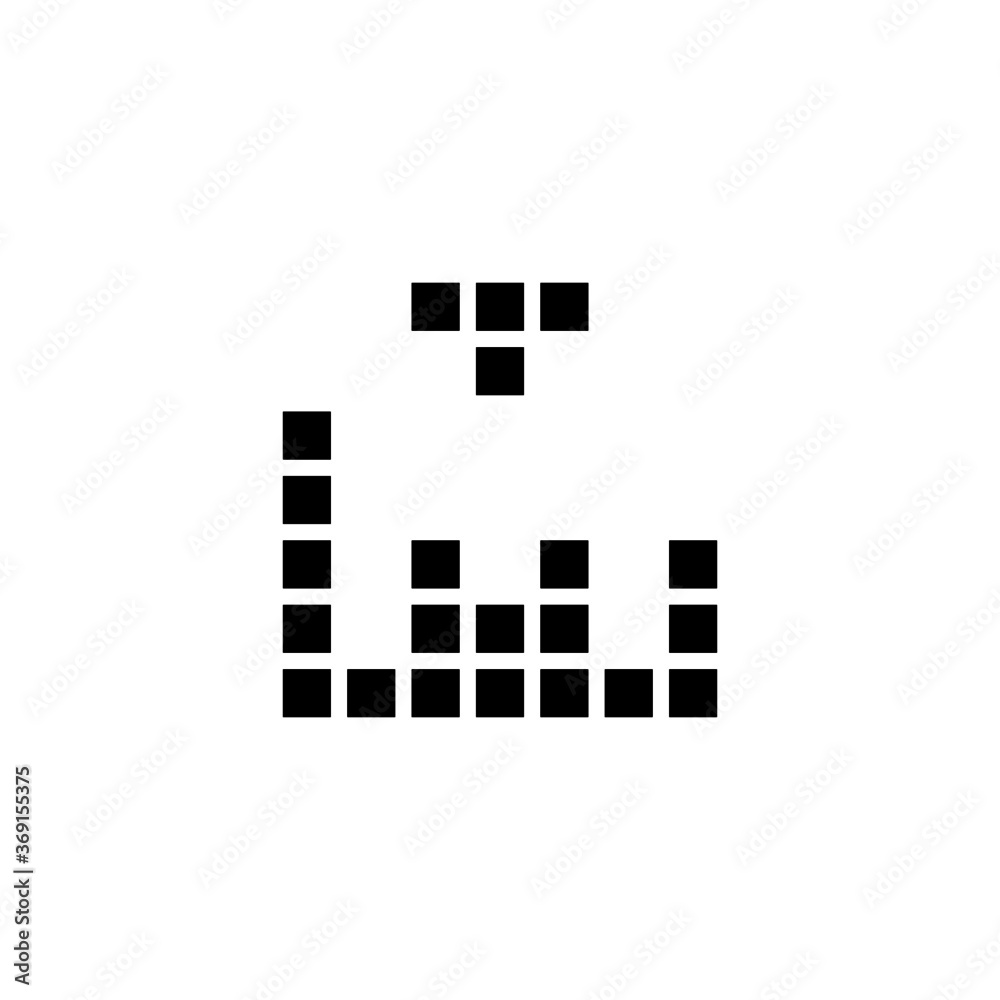 Puzzle game icon in black flat glyph, filled style isolated on white background