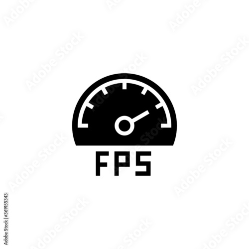 Obraz na płótnie FPS Indicator icon in black flat glyph, filled style isolated on white backgroun