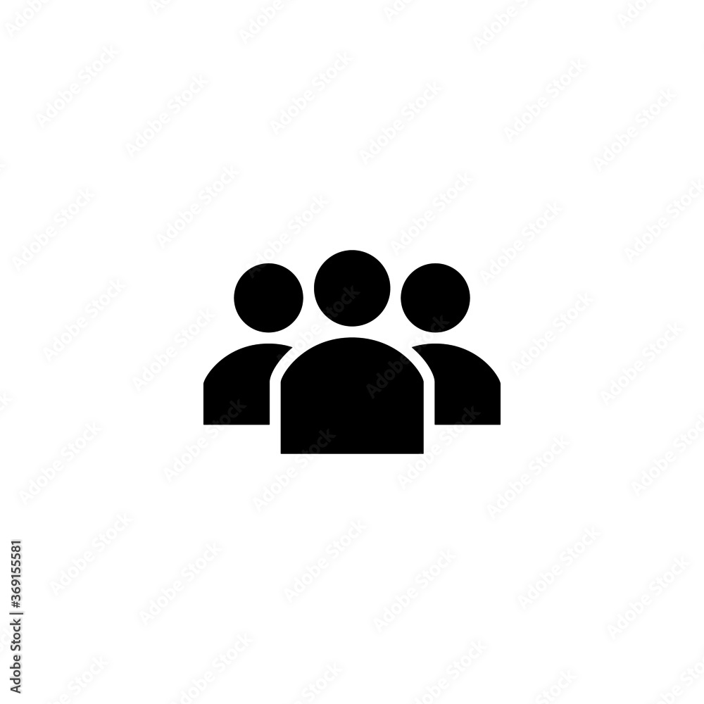 Team solid icon in black flat glyph, filled style isolated on white background Team solid icon in black flat glyph, filled style isolated on white background