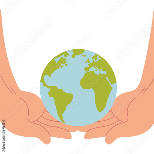 hands supporting the world and giving support