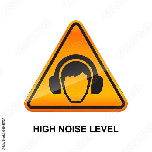 High noise level sign isolated on white background vector illustration.