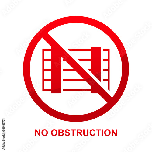 No obstruction sign isolated on white background vector illustration.