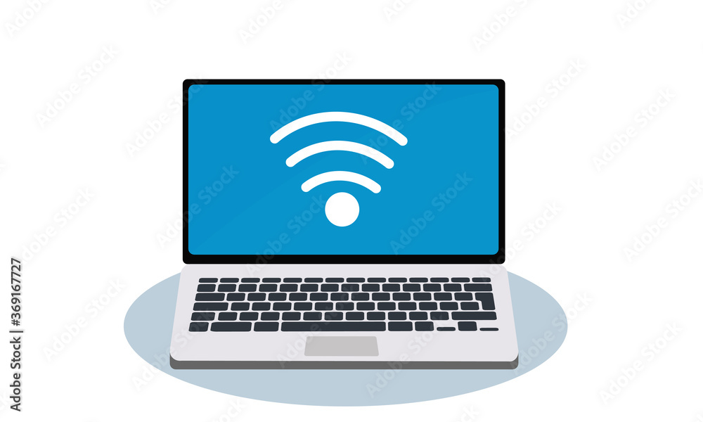 Laptop Vector. Flat design style Computer symbol.