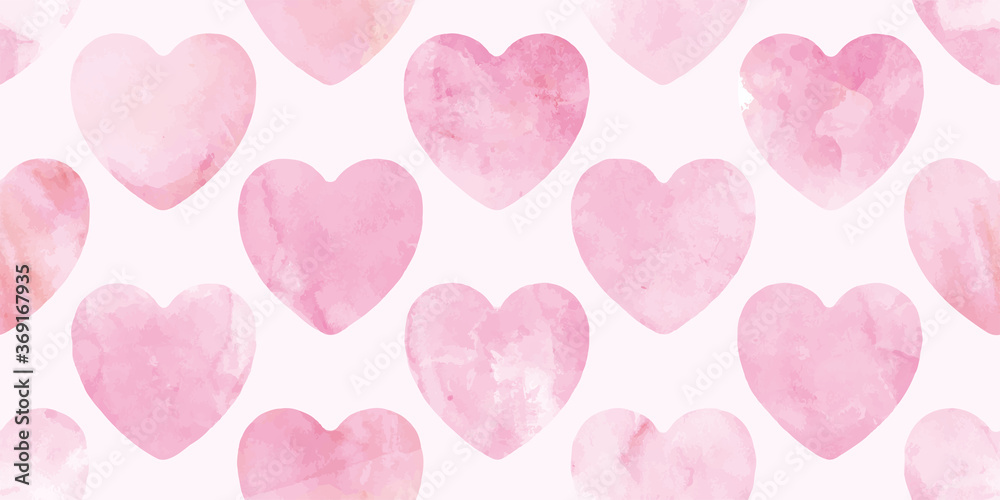 Watercolor heart background. Seamless pattern. Vector.
水彩ハートのパターン