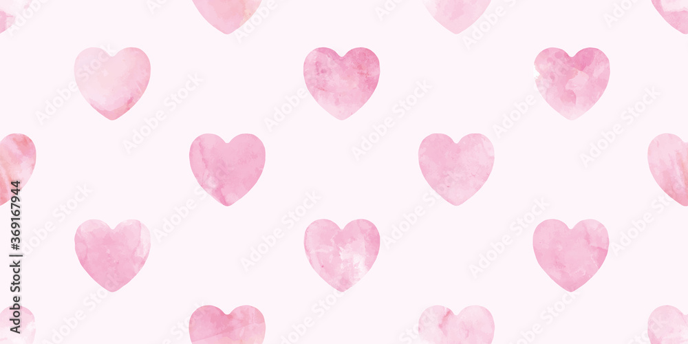 Watercolor heart background. Seamless pattern. Vector.
水彩ハートのパターン