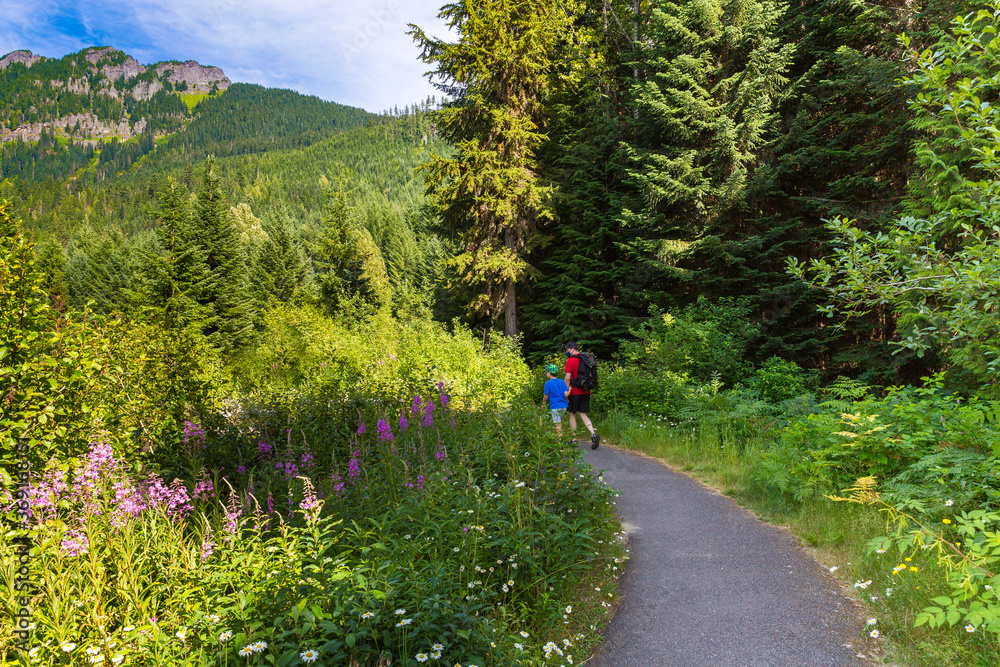 Summer hike in Cascade mountains Summer hike in Cascade mountains