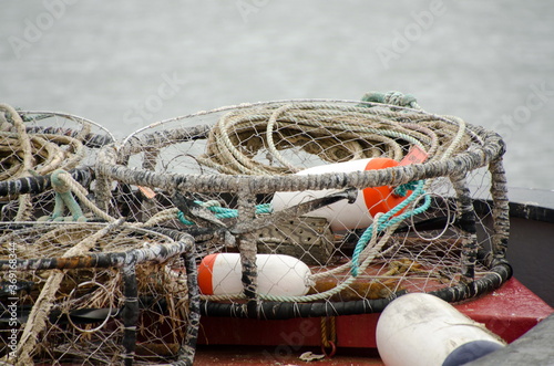 Crab pots in Willapa marina photo