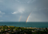 double rainbow over Lake Michigan, Chicago, Illinois