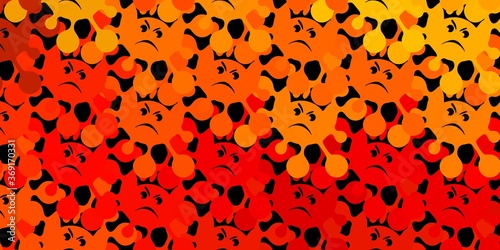 Dark orange vector texture with disease symbols.