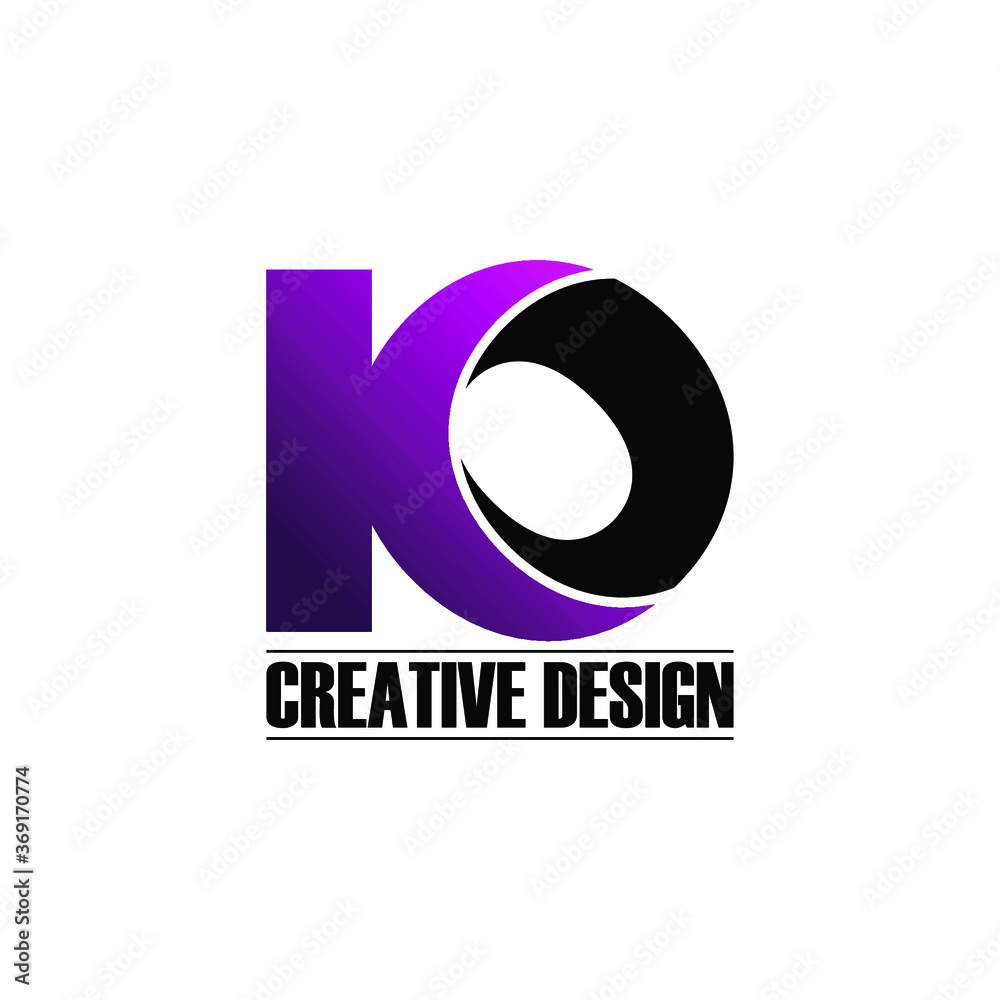 Letter KO monogram logo design vector Letter KO monogram logo design vector