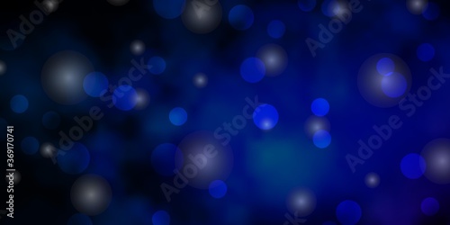 Dark Pink, Blue vector texture with circles, stars. Abstract illustration with colorful spots, stars. New template for a brand book.