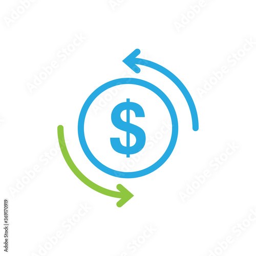 Chargeback icon symbol, return money. vector illustration