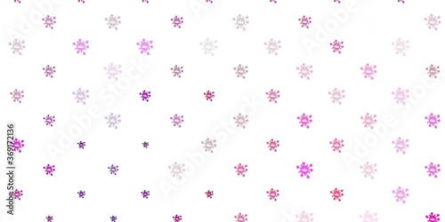 Light purple, pink vector texture with disease symbols.