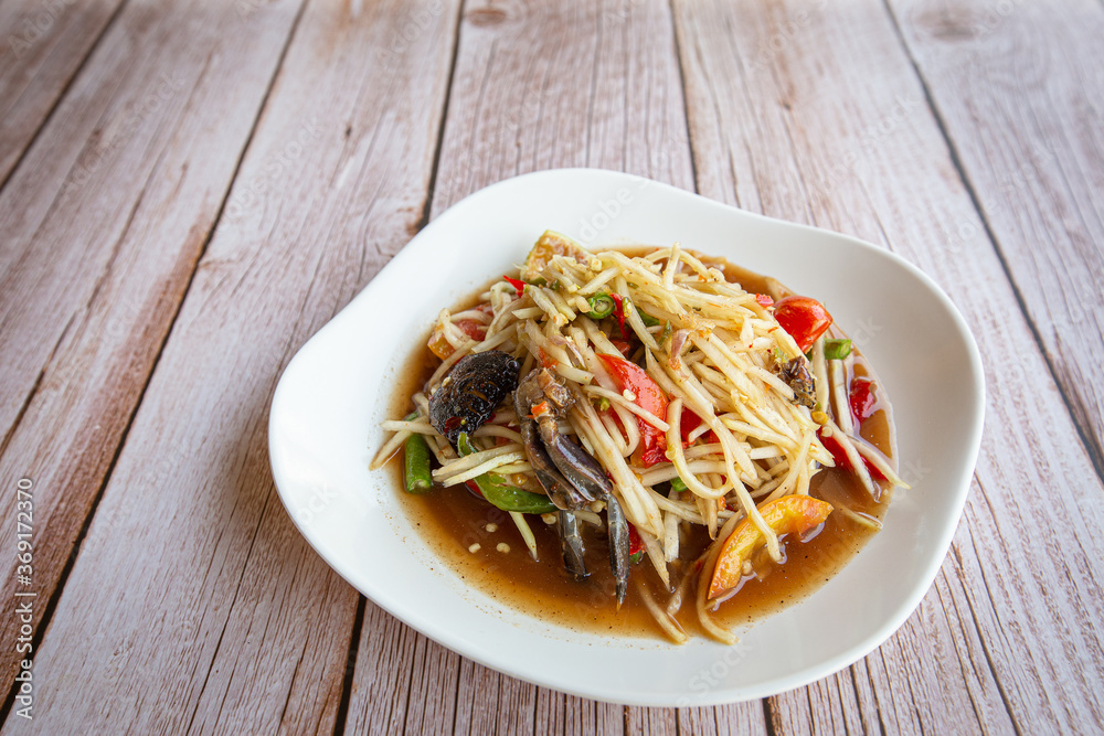 Thai papaya salad, Som Tum from Thailand Thai papaya salad, Som Tum from Thailand