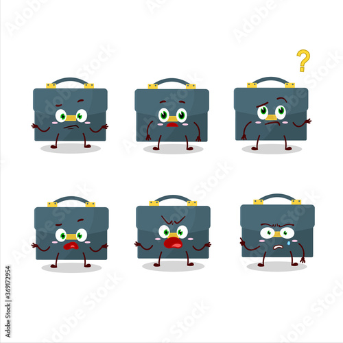 Cartoon character of briefcase with what expression
