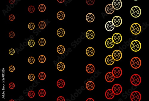 Dark Multicolor vector texture with religion symbols.