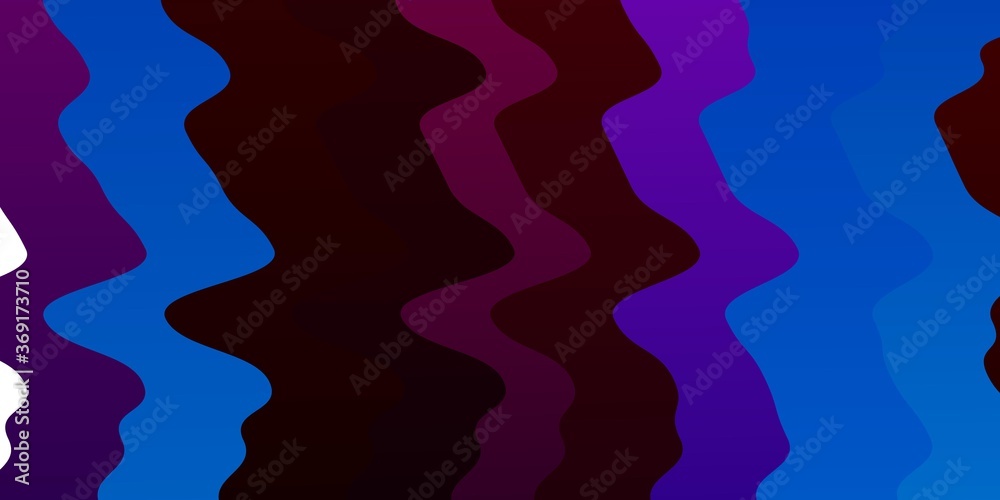 Dark Blue, Red vector backdrop with curves. Colorful abstract illustration with gradient curves. Template for your UI design.