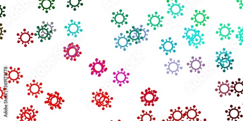 Light green, red vector texture with disease symbols.