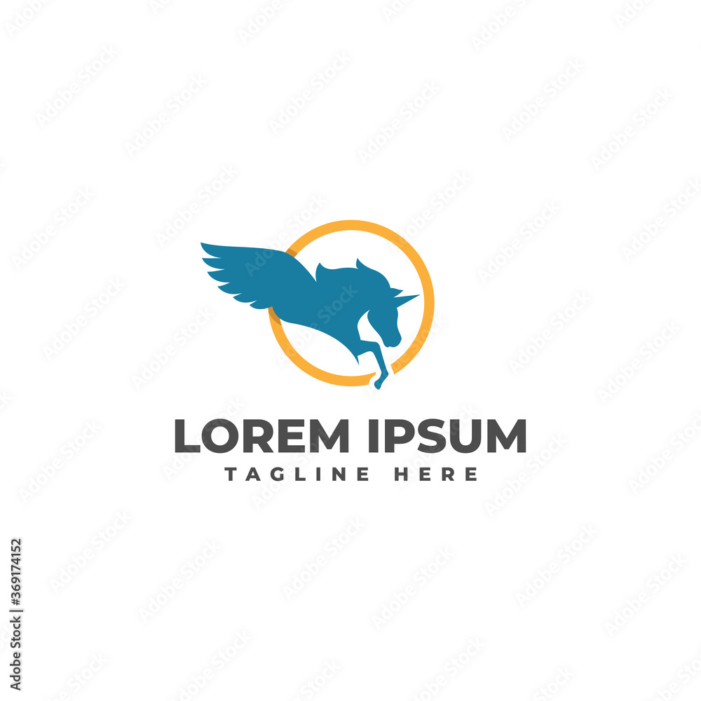 Pegasus Unicorn Logo Vector Icon Illustration Pegasus Unicorn Logo Vector Icon Illustration