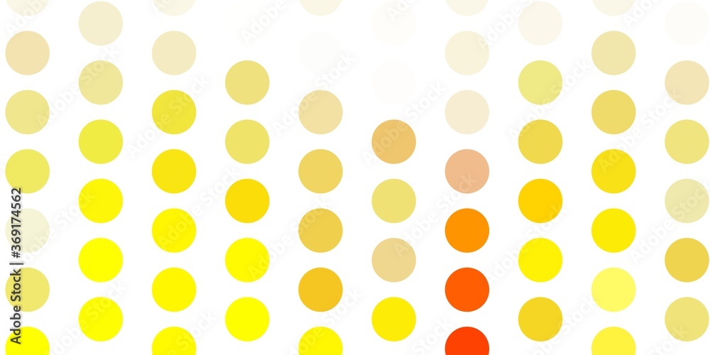 Light orange vector background with bubbles.