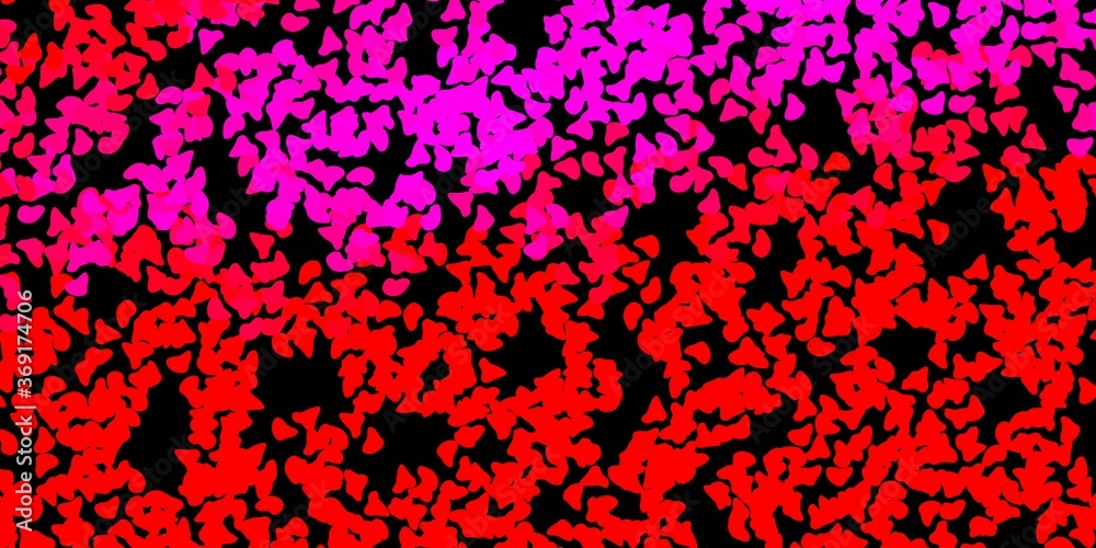 Dark pink, red vector background with random forms.