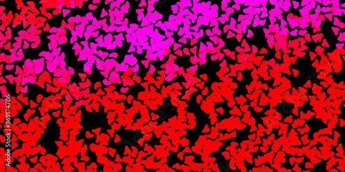 Dark pink, red vector background with random forms.