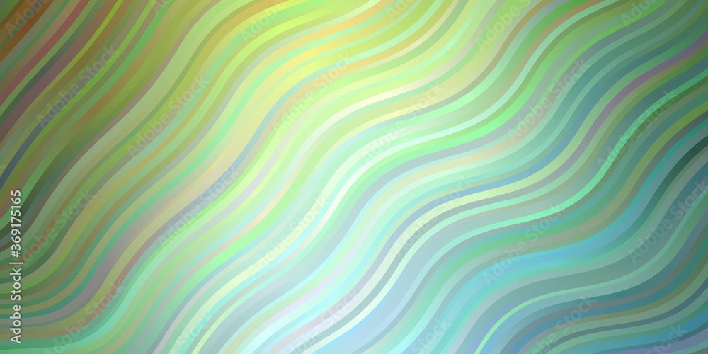 Light Blue, Green vector backdrop with curves. Illustration in halftone style with gradient curves. Pattern for ads, commercials.