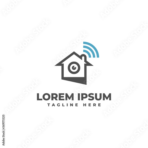 CCTV Home Signal Logo Vector Illustration