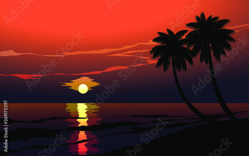 sunset over the sea © Johnster Designs