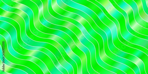 Light Green vector pattern with lines. Colorful geometric sample with gradient curves. Pattern for booklets, leaflets.