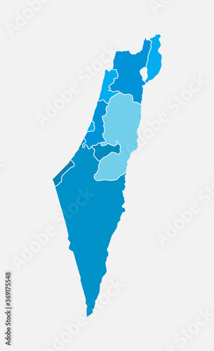 East country Israel map vector template background