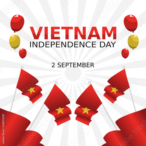 vector graphic of Vietnam independence day good for Vietnam independence day celebration. flat design. flyer design.flat illustration. national day. independence day. celebration.