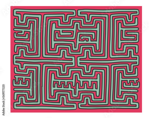 mola kuna from panama in svg