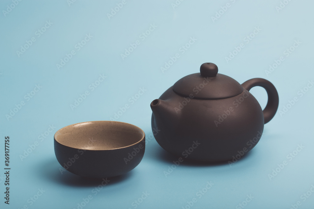 Chinese traditional teapot and tea set covered with tea stains
Chinese traditional teapot and tea set covered with tea stains