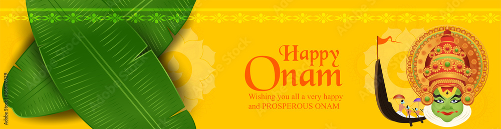  illustration of Happy Onam festival of South India-Kerala.
