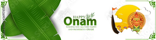  illustration of Happy Onam festival of South India-Kerala.