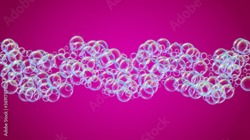 Soap cleaning foam background. Shampoo bubbles and suds.